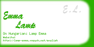 emma lamp business card